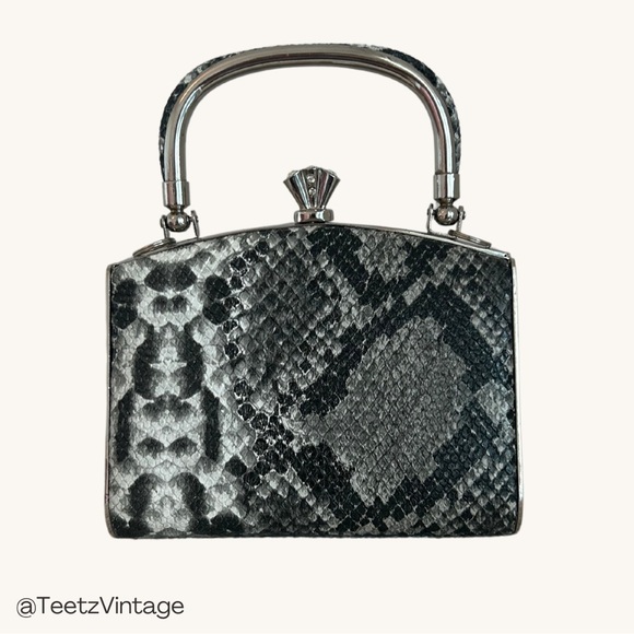 RETRO VINTAGE FAUX SNAKESKIN MINI PURSE - Picture 4 of 8
